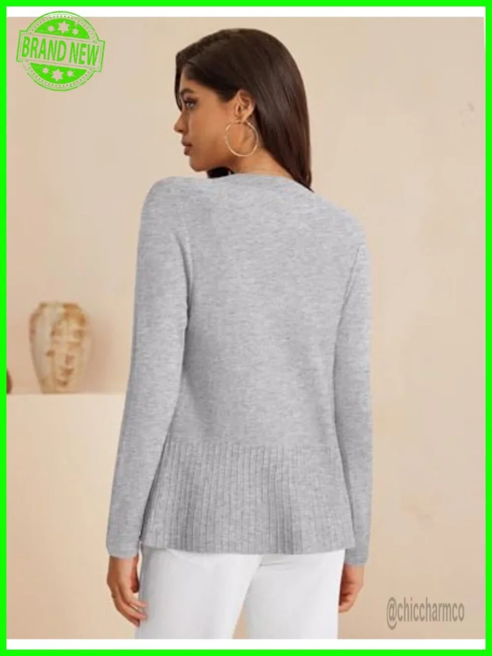 Women's Lightweight Ribbed Knit Open Front Cardigan - Viscose Blend
